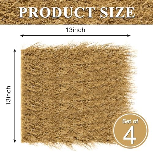 XLX TURF Fake Hay Table Placemats for Tropical Western Cowboy Country Party