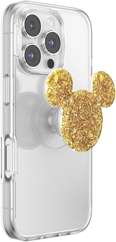 PopSockets Adhesive Phone Grip, Holder- Earridescent Gold | Secure Comfortable Hold, Anti-Drop, Kickstand, Disney, Mickey Mouse, Minnie, Gold