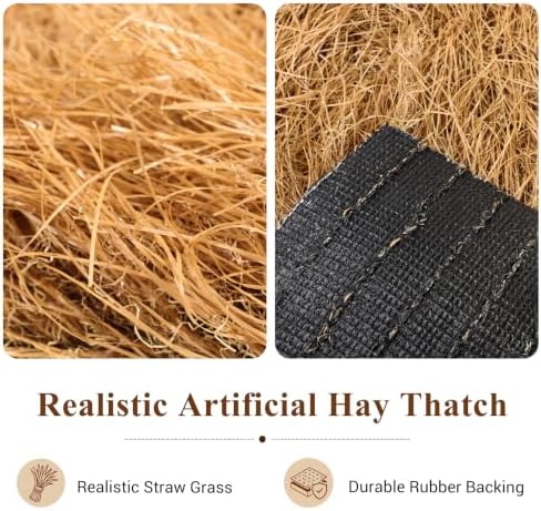 XLX TURF Fake Thatch Hay Table Runner 108 Inch for Western Fall Party Decor