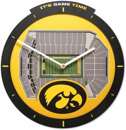 YouTheFan NCAA Iowa Hawkeyes StadiumView 3D Wall Clock