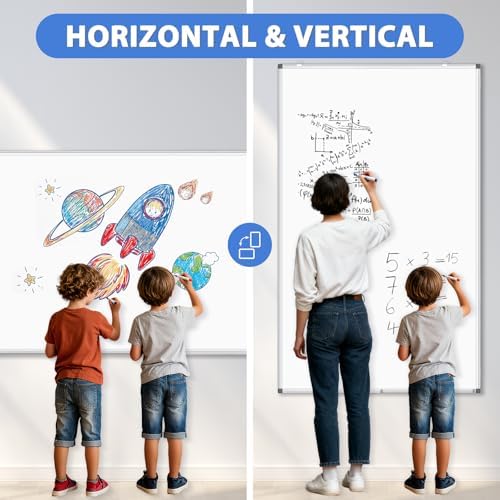 Double-Sided White Board Dry Erase Magnetic Whiteboard Wall 72x40 Large