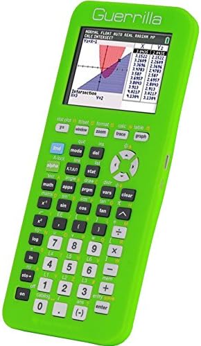 Guerrilla Silicone Case for Texas Instruments TI-84 Plus CE Color Edition Graphing Calculator With Screen protector and Graphing Ruler, Green