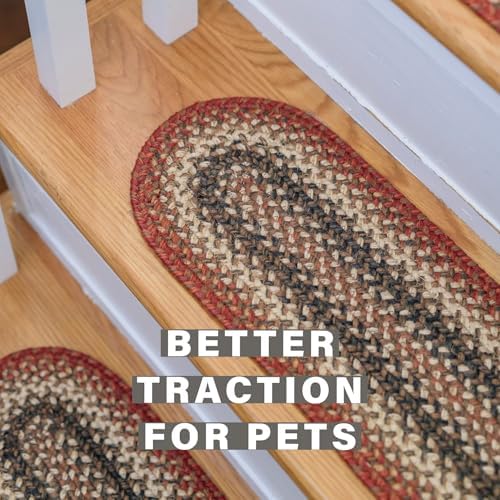 Homespice Chester Jute Braided Stair Treads, Oval 8x28 Set of 13