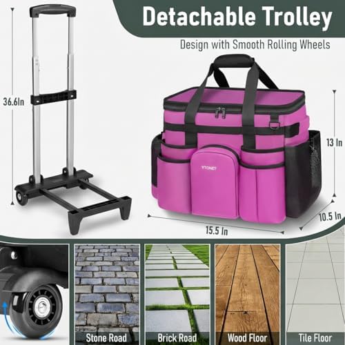 Ytonet Large Cleaning Caddy with Wheels, Cleaning Supplies Organizer