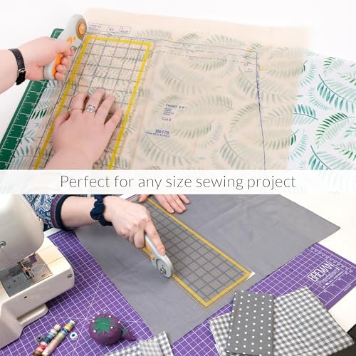Breman Precision Quilting Rulers 6x12, Clear Rotary Sewing Ruler for Fabric