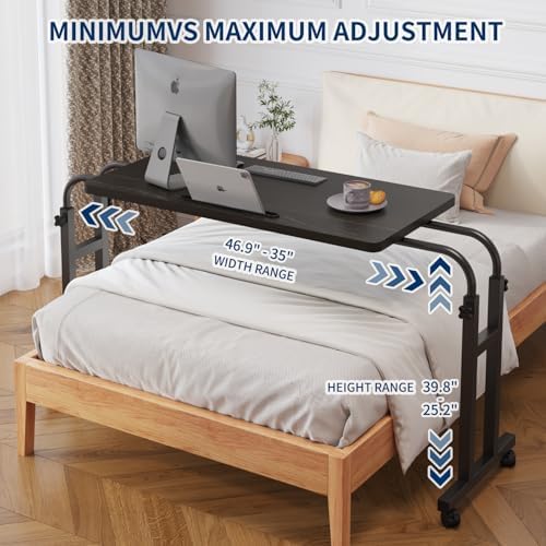 TigerDad Mobile Recliner Desk Overbed Table with Wheels Laptop Stand Tray