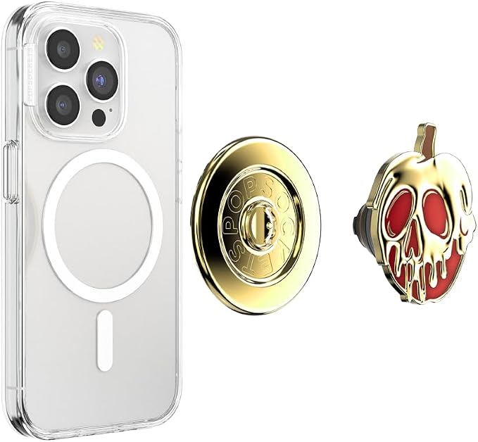 PopSockets Phone Grip for MagSafe, Magnetic Holder- Poison Apple | Removable, For Kindle / Android / iPhone, With Magnet, Disney, Mickey Mouse, Minnie, Enamel, Designs