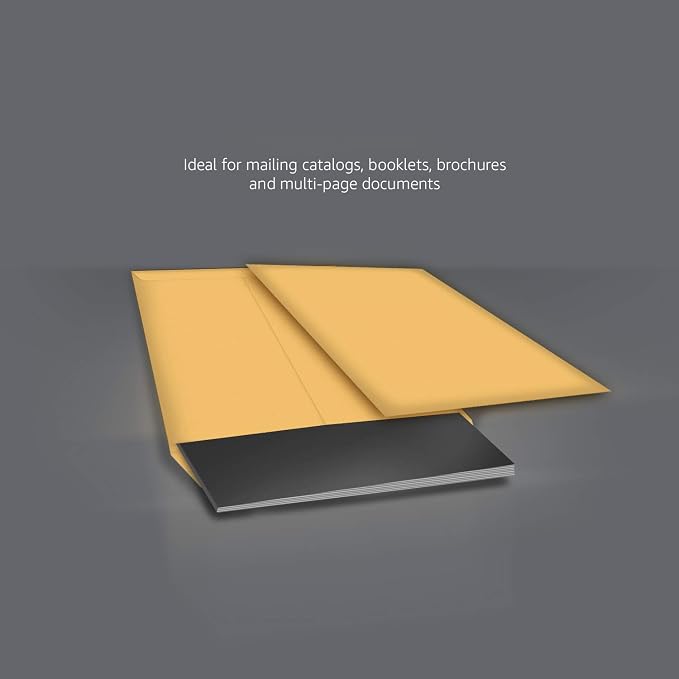 Amazon Basics Catalog Shipping Envelopes, Peel and Seal, 10" x 13", Brown Kraft, 100-Pack