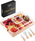 CAWIU Portable Charcuterie Board with Lid, Travel Cheese Board & Snack Tray