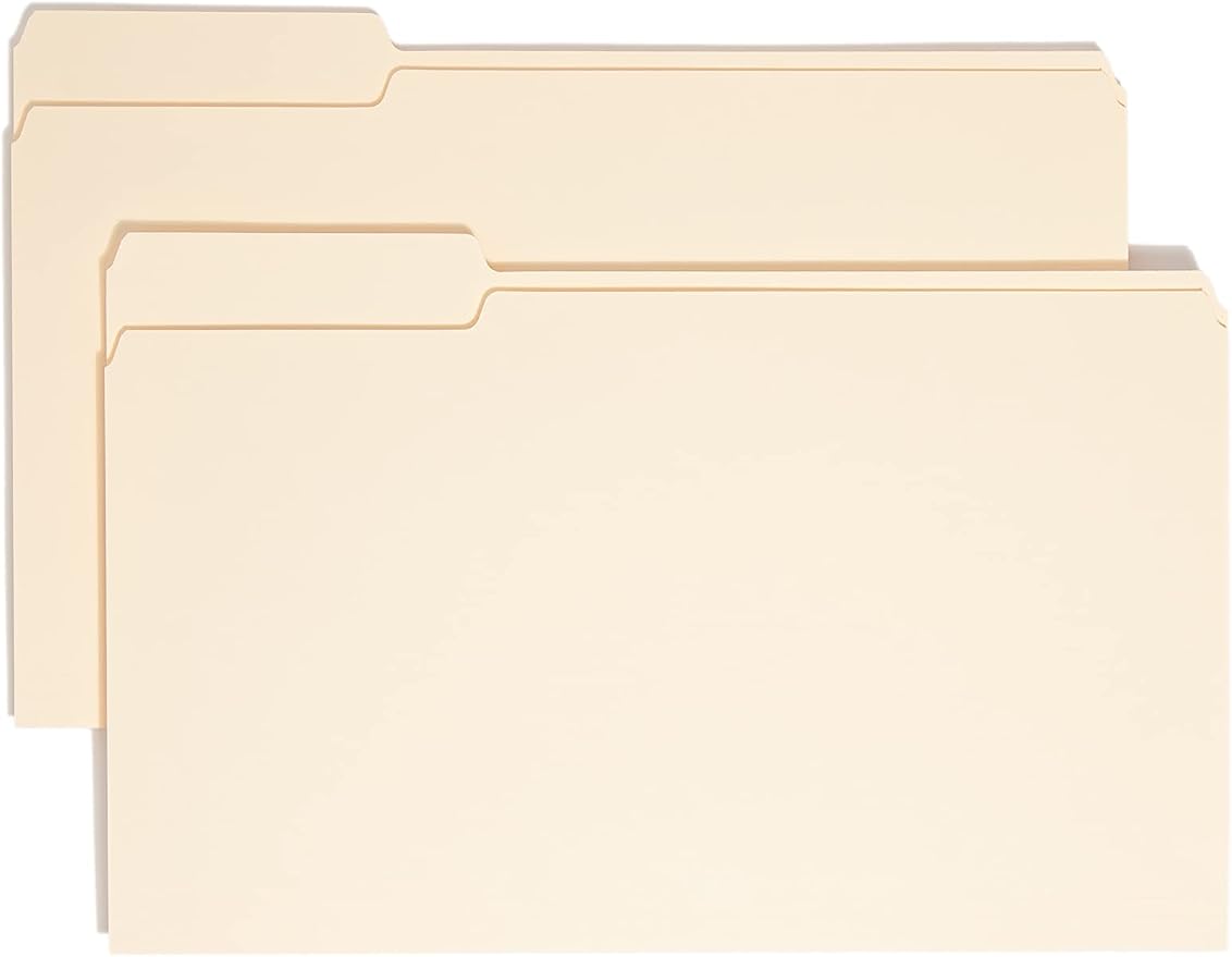 Smead File Folder, 1/3-Cut Tab, Left Position, Legal Size, Manila, 100 per Box (15331)