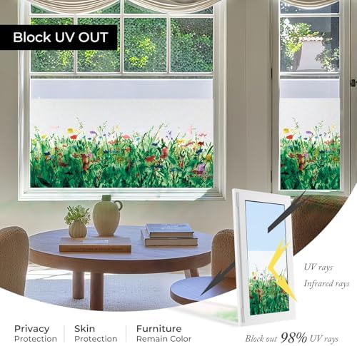 ADD.HERES Stained Glass Window Film, Window Film Decorative, 17.5 x 78.7 in