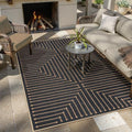 Lahome Neutral Outdoor Rug 5x7, Black and White Rug for Living Dining Room