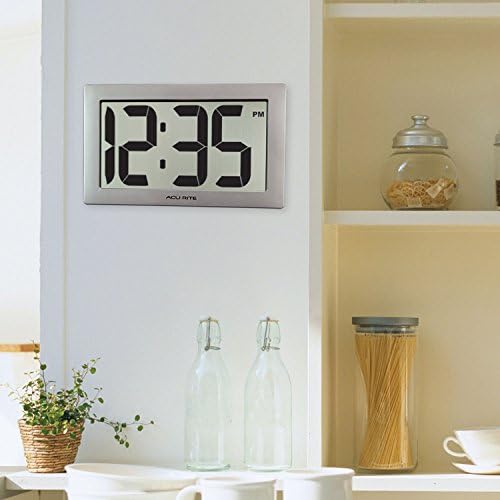 AcuRite 75102 9.5" Large Digital Clock with Intelli-Time Technology