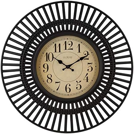 La Crosse Technology 20 Inch Covington Quartz Wall Clock - Black - 404-3051