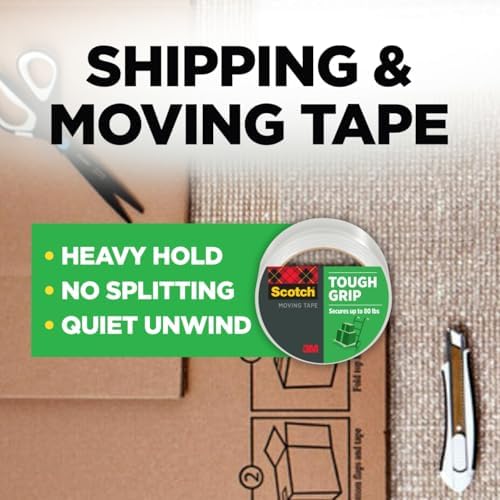 Scotch Tough Grip Moving Packing Tape, Clear, 1.88 in. x 54.6 yd.