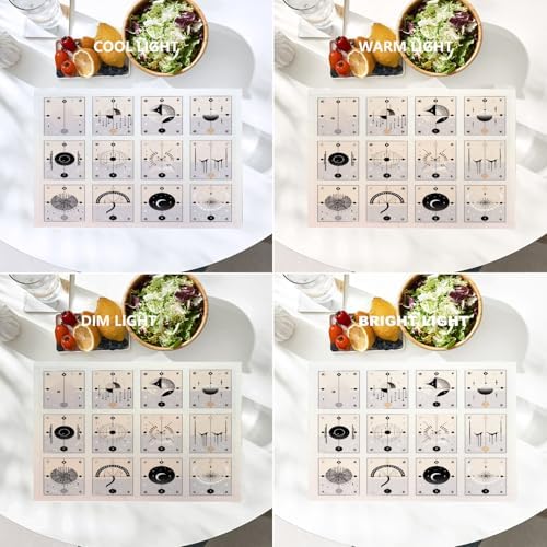 Batmerry Abstract Designs Linen Placemats Set of 4, Set of Minimalist Cards Washable Table Mats for Kitchen Table Thickened Heat Insulation Dining Set Indoor Outdoor 12X18 in