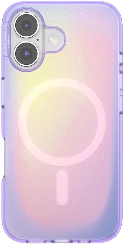 PopSockets iPhone 16 Phone Case with MagSafe- Aura | Magnetic, Wireless Charging, Camera & Drop Protection, Purple, Aura, Electronic Accessories, For iPad/Kindle/iPhone/Android