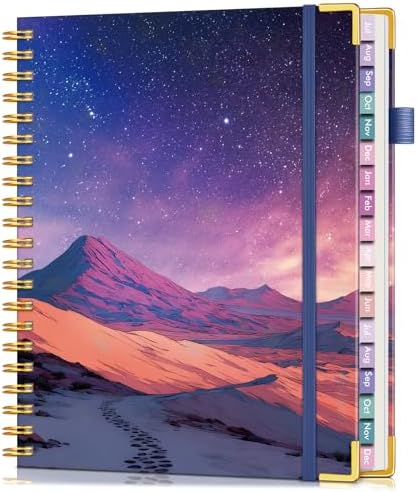 Academic Planner 2026-2027, 18 Months Weekly and Monthly Hardcover Planner, July 2026 - December 2027, 8.5" x 11" A4 Large Daily Calendar Planner Book with Tabs, Spiral College School Agenda Organizer for Student Teacher, Starfall Range