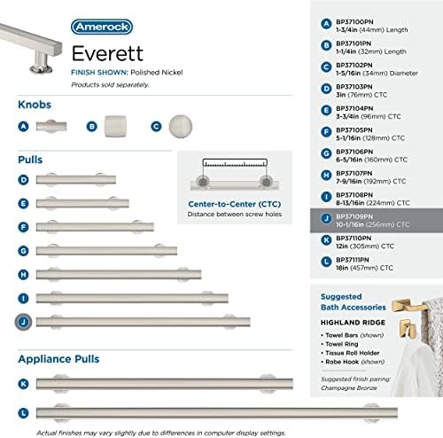 Amerock 10-1/16" Everett Polished Nickel Drawer Pull