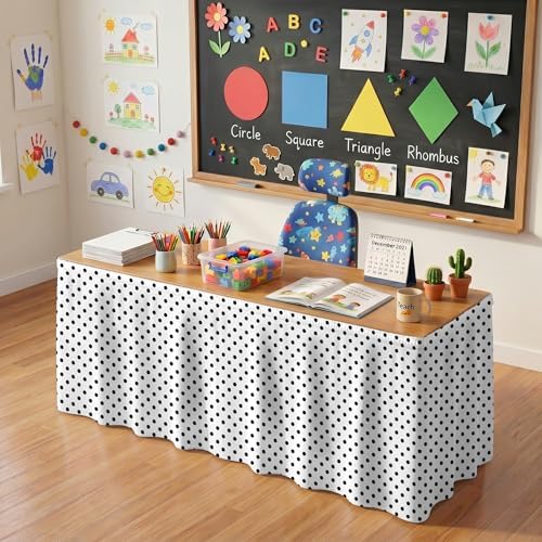 Teacher Desk Skirt for Classroom Ruffle Table Skirt Back to School