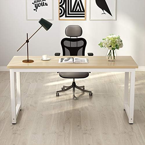 Tribesigns Computer Desk, 63 inch Large Office Desk Computer Table Study Writing Desk Workstation for Home Office, Walnut