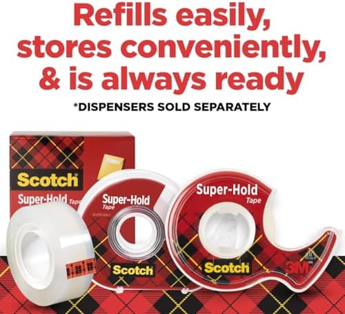 Scotch Super-Hold Tape, 10 Rolls, Transparent Finish, 50% More Adhesive, Trusted Favorite, 3/4 x 1000 Inches, Boxed (700K10)