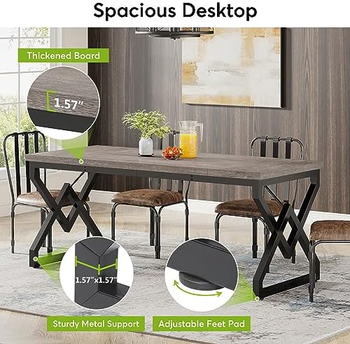 Tribesigns 63 inch Executive Desk, Industrial Computer Desk for Home Office