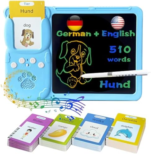 Talking Flash Cards with Writing Tablet - German English, Pink
