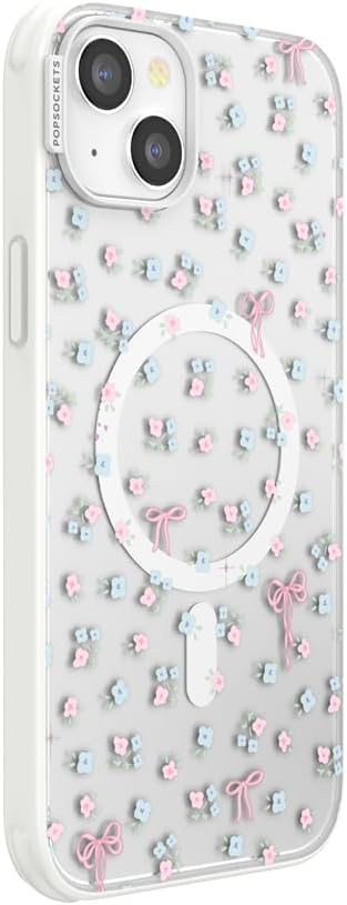 PopSockets iPhone 14 Plus Phone Case with MagSafe, Wireless Charging Compatible, Bow - Bows & Blooms