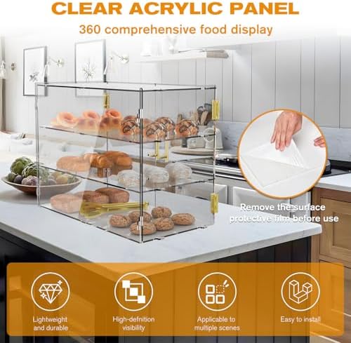 3 Tiers Countertop Bakery Display Case