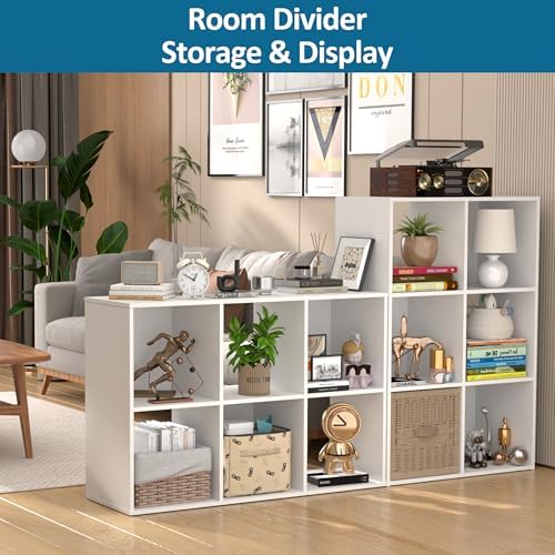 PrimeZone Stackable 6 Cube Storage Organizer with 2-Tier Shelves