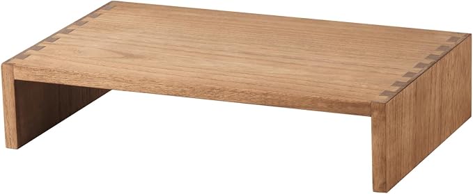 KIRIGEN Wood Monitor Stand Riser for Desk, 15.39 Inch, Brown 39-DBR | Solid Wood Desktop Shelf with Storage Space for Home Office Monitor, Printer, Computer Fully Assembled