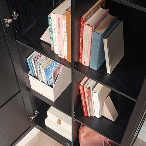 Sauder Tall Storage Cabinet, Black, 4 Adjustable Shelves, Multi-Room Use
