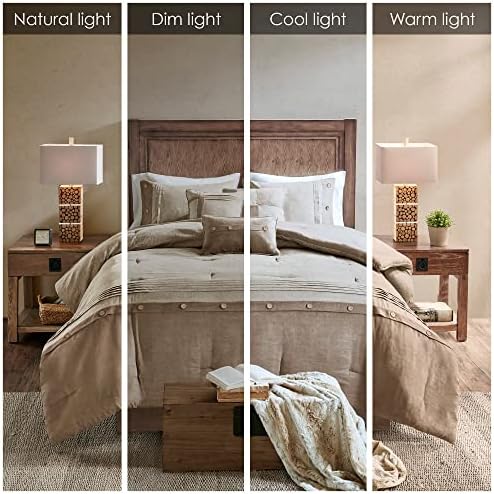 Madison Park Faux Suede King Comforter Set with Bed Skirt, Tan 7pc