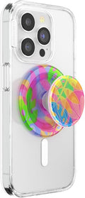 PopSockets Phone Grip for MagSafe, Magnetic Holder- Boca Palm | Removable, For Kindle / Android / iPhone, With Magnet, Rainbow, Colorful, Light Blue, Baby
