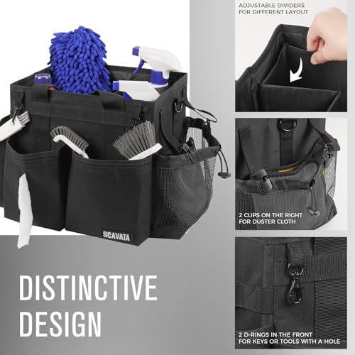SCAVATA Compact Wearable Cleaning Caddy with Handle & Shoulder Straps