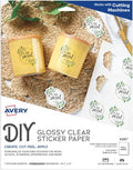 Avery Glossy Clear Sticker Paper | 8.5 x 11 Inch | Permanent Adhesive | For Laser & Inkjet Printers | 7 Sheets, Pack of 6