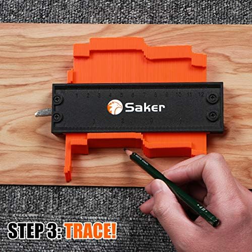 Saker Contour Gauge Profile Tool with Lock 5 Inch Orange