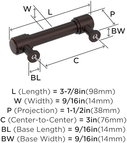 Amerock 3" Faircrest Oil-Rubbed Bronze Drawer Pull