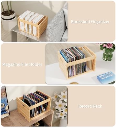 Bamboo Hanging File Organizer, Desktop File Box, Open Top, 1 Pack, Natural | Open-Top Access, 2 Hanging Folders Included, Letter & Legal Files, Sliding Rails, Reinforced Handles, Easy Assembly