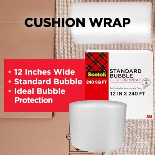 Scotch Cushion Wrap, 12 in x 125 ft., 1 Roll in a Dispensered Box (7962)