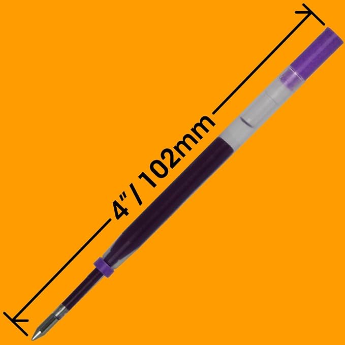 Replacement for Cross Slim 8910 - Gel Rolling Ball Pen Refill - 2 Purple