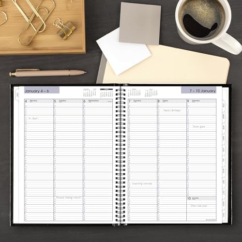 AT-A-GLANCE 2027 Appointment Book Planner, Weekly, 8" x 11", Quarter-Hourly, Hardcover, DayMinder, Black (G520H0027)
