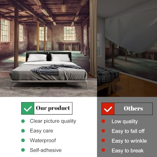 Wall Mural Peel and Stick Empty Office Area Large Wallpaper Self Adhesive Contact Paper Removable 3D Wall Sticker for Living Room Bedroom 94"x132"