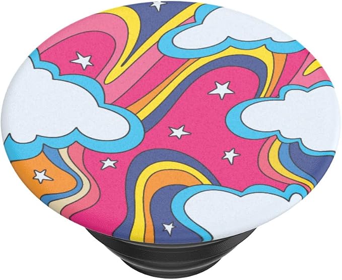 PopSockets Adhesive Phone Grip, Holder, Phone Stand, Celestial - Retro Rainbow