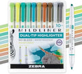 Zebra Pen MILDLINER No Bleed Highlighter, Rainforest, Dual Tip, 10-Pack
