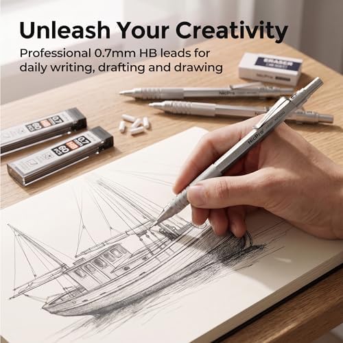 Nicpro 0.7mm Metal Mechanical Pencil Set with Case