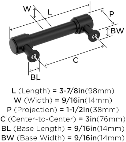 Amerock 3" Faircrest Matte Black Drawer Pull