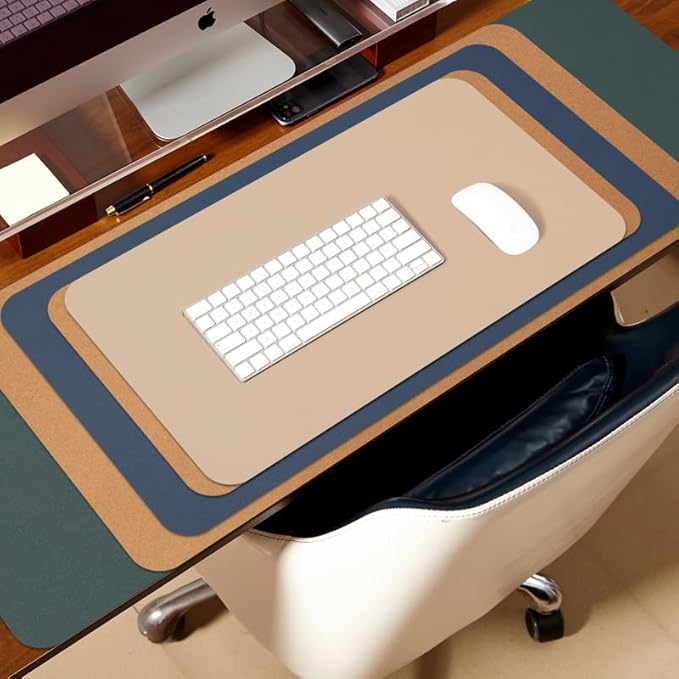 Cork Desk Mat - Dual-Sided Desk Pad for Office and Home - Desk Organization and Accessories - Ideal for Large Mouse Pad and Desk Mats on Top of Desks(Pink,36"x 17")
