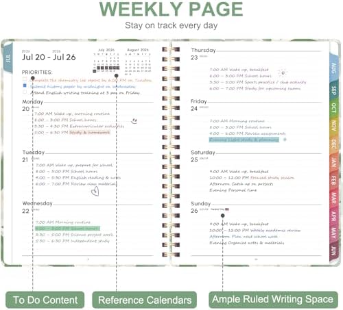 Planner 2026-2027, Weekly and Monthly Academic Planner, July 2026 - June 2027, Hardcover Calendar Agenda Book for School Year Planning, School Supplies for Teacher and Student, Letter Size(8.5'' x 11'')